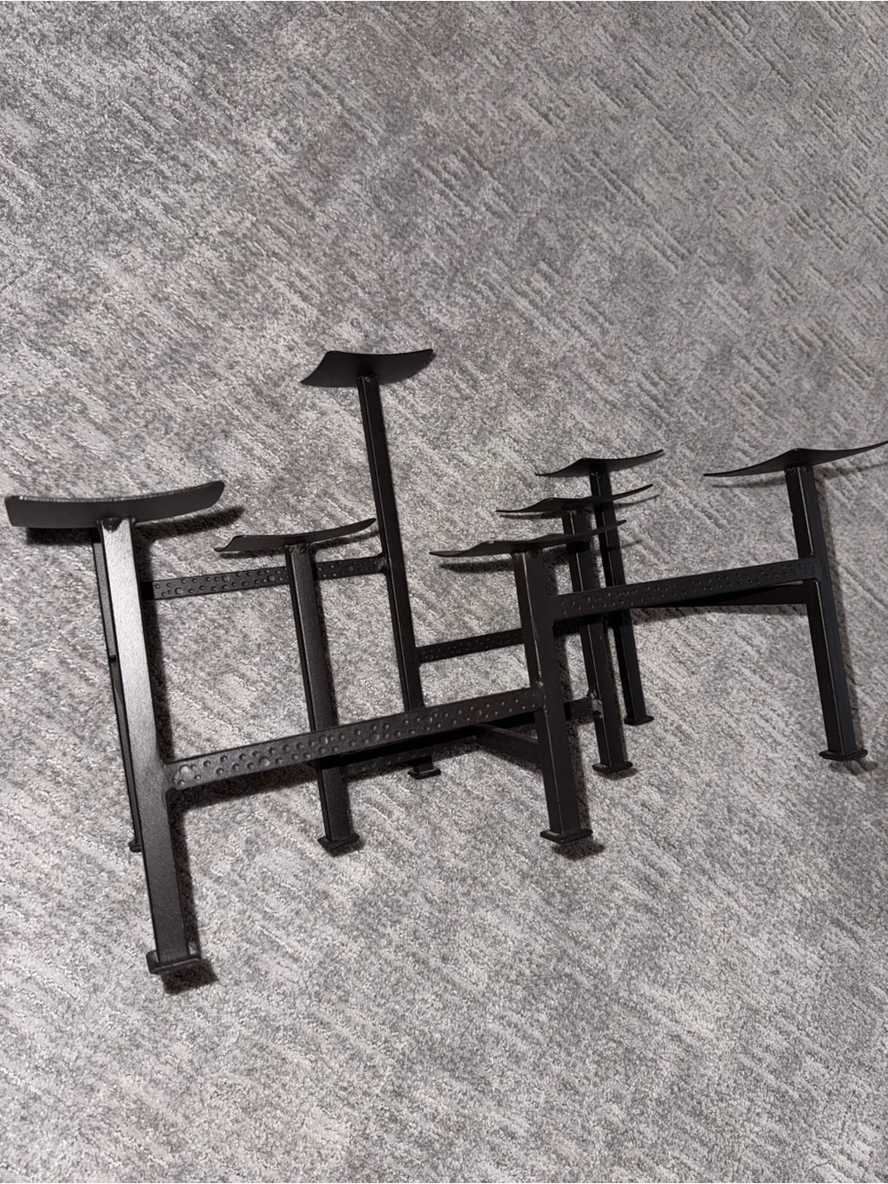 Pottery Barn 8 Candle Holder Wrought iron Fireplace Brutalist Candelabra MCM